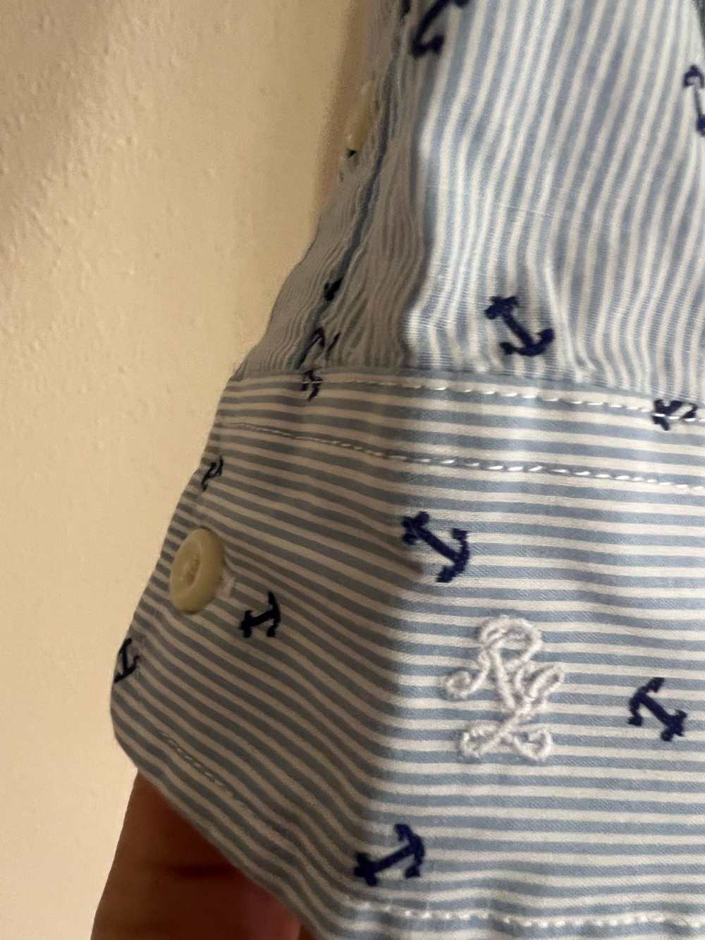 Polo Ralph Lauren Light Blue Striped Shirt Belt pocket logo size 10 girl kids - Picture 2 of 11